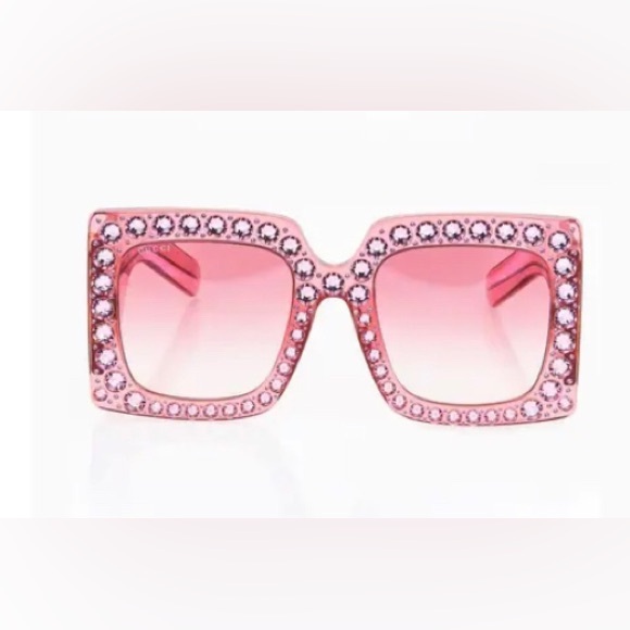 GUCCI SQUARE-FRAME ACETATE SUNGLASSES GG0145S-001 AS SEEN ON RHIANNA - Picture 7 of 8